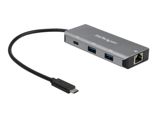 StarTech.com 3 portin USB C -keskitin Gigabit Ethernet RJ45 GbE-portilla, 2x USB-A, 1x USB-C, SuperSpeed 10Gbps USB 3.1/3.2 Gen 2 Type C Hub Adapte...