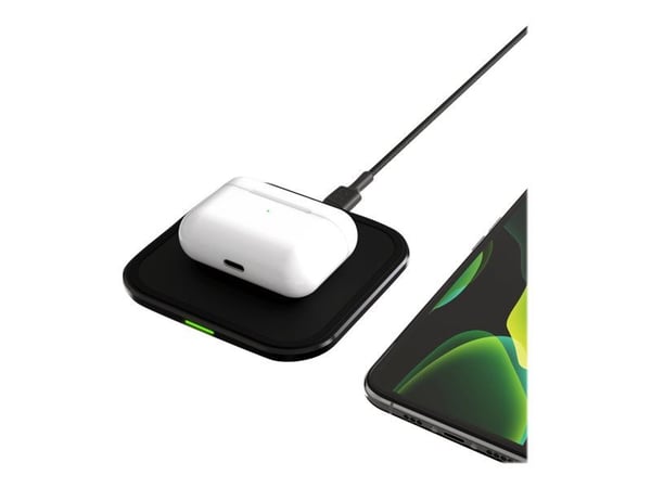 Green Cell AirJuice - Trådløs ladepute - 15 watt - Fast Charge - midnatts sort
