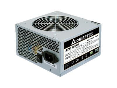 Chieftec VALUE SERIES APB-400B8 - Gamer Series - virtalähde (sisäinen) - ATX12V 2.3 - AC 230 V - 400 Watt - aktiivinen PFC - hopea