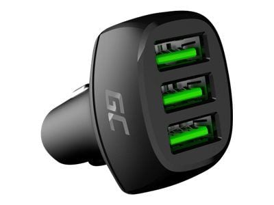 Green Cell PowerRide - Bilstrømadapter - 54 watt - 3 A - Apple Fast Charge, GC Ultra Charge, Huawei Fast Charge, QC 3.0, AFC - 3 utgangskontakter (...