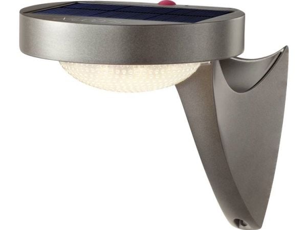 Sygonix SY-4673532 solcelle utendørs vegglampe med bevegelsessensor LED (RGB) innebygd 10 W grå (matt)