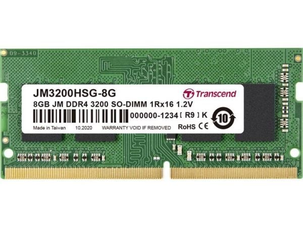Transcend JetRAM - DDR4 - modul - 8 GB - SO DIMM 260-pin - 3200 MHz / PC4-25600 - CL22 - 1.2 V - ikke-bufret - ikke-ECC