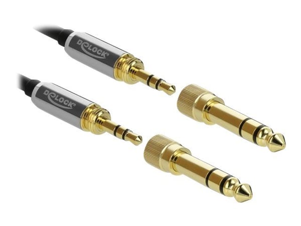 DeLOCK 85785, 3.5mm, Uros, 3.5mm, Uros, 1 m, Musta, Harmaa