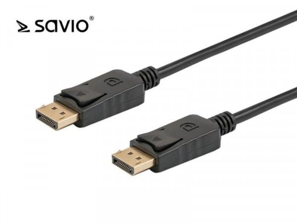 SAVIO CL-137 - DisplayPort-kabel - DisplayPort (hann) til DisplayPort (hann) - DisplayPort 1.2 - 3 m - 4K-støtte - svart