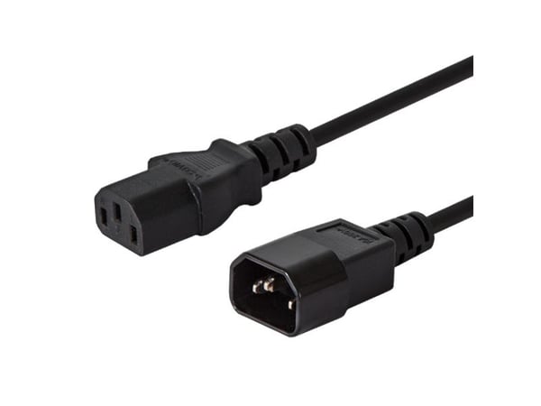 SAVIO CL-99 - Jatkojohto verkkovirralle - IEC 60320 C14 - IEC 60320 C13 - 250 V - 10 A - 1,2 m - musta