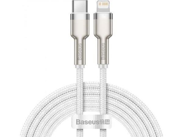 Baseus Cafule, 2 m, Lightning, USB C, Hankjønn, Hankjønn, Hvit