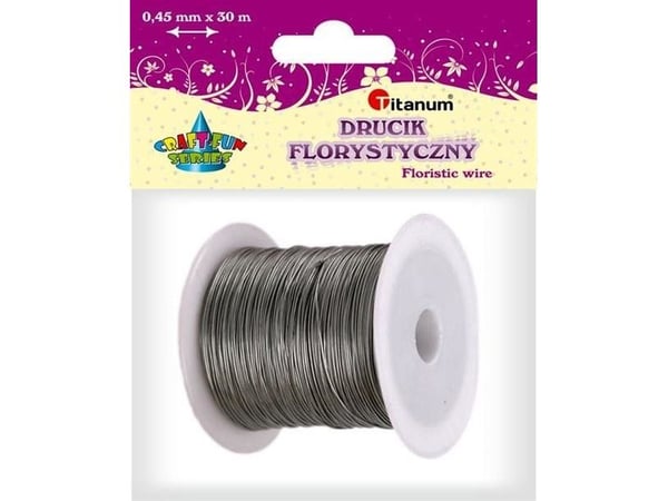 Titan Dekorativ wire 30m x 0,45mm, sølv, CRAFT-FUN