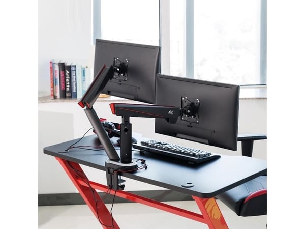 Gaming bracket for 2 LCD monitors NanoRS, 17-32", 2x 8kg (max 16kg), vesa 75x75 and 100x100, RS887