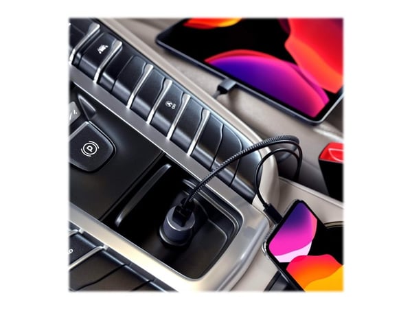 Satechi - Bilstrømsadapter - 72 Watt - PD - 2 output-stikforbindelser (USB, 24 pin USB-C) - avaruusharmaa