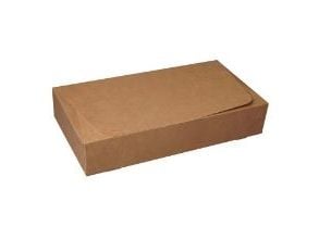 Smørrebrødsæske 321x170x60mm karton hvid/brun,140 stk/krt