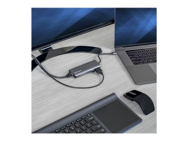 StarTech.com USB-C-moniporttisovitin - USB-C-matkatelakka 4K HDMI:hen, 3x USB 3.0 -keskukseen, SD/SDHC:hen, GbE:hen, 60W PD 3.0 läpivientiin - USB ...