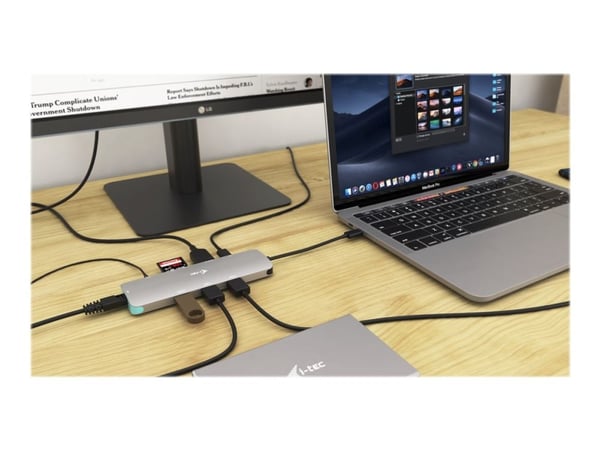 i-Tec USB-C Metal Nano Docking Station 4K HDMI LAN + Power Delivery - Dokkingstasjon - USB-C 3.1 - HDMI - 1GbE