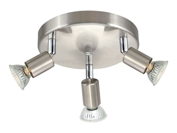 Eglo Mini - Lyskaster - LED-pære for søkelys x 3 - GU10 - 3 W (ekvivalent 23 W) - klasse A+ - varmt hvitt lys - 3000 K - børstet stål