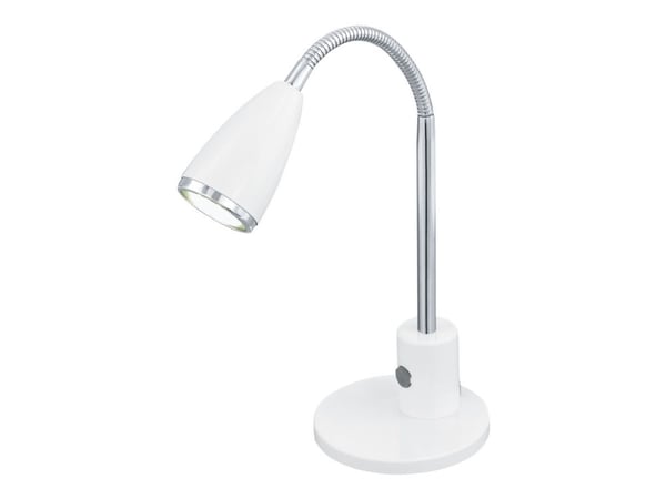 Eglo FOX - Skrivbordslampa - LED-glödlampa - GU10 - 3 W - klass A+ - varmt vitt ljus - 3000 K - vit, krom