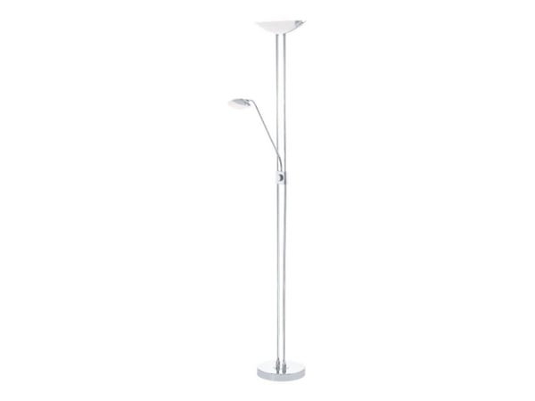 Eglo Baya - Torchiere-gulvlampe - LED x 3 - total: 25 W - varmt hvitt lys - 3000 K - sateng, hvit, krom