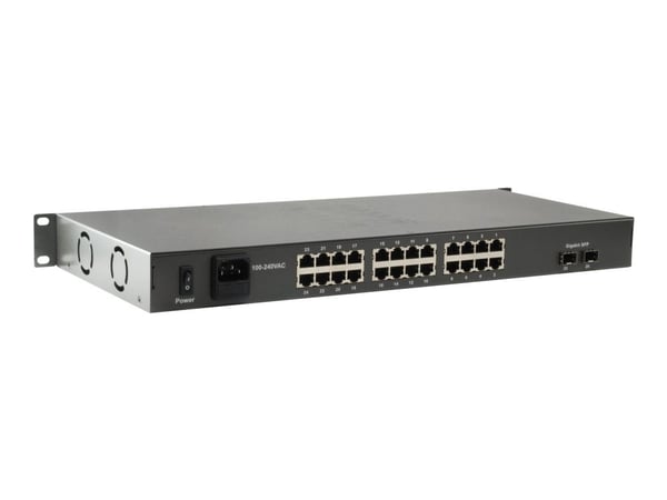 LevelOne FGP-2602W380 - Switch - 24 x 10/100 (PoE+) + 2 x Gigabit SFP - rackmonterbar - PoE+