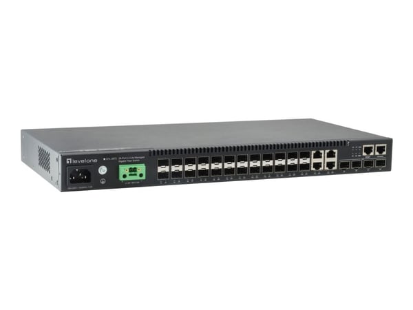 LevelOne KILBY GTL-2872 - Switch - L3 Lite - Styrt - 20 x Gigabit SFP + 4 x delt 10/100/1000 + 4 x 10 Gigabit SFP+ - rackmonterbar - AC 120/230 V /...