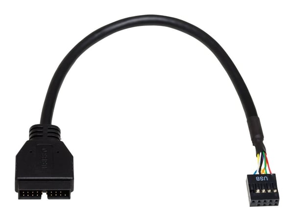 Akyga - Intern USB-adapter - 20-pins USB 3.0-plugg (hann) til 10-pins USB-kontakt (hunn) - 20 cm - grå