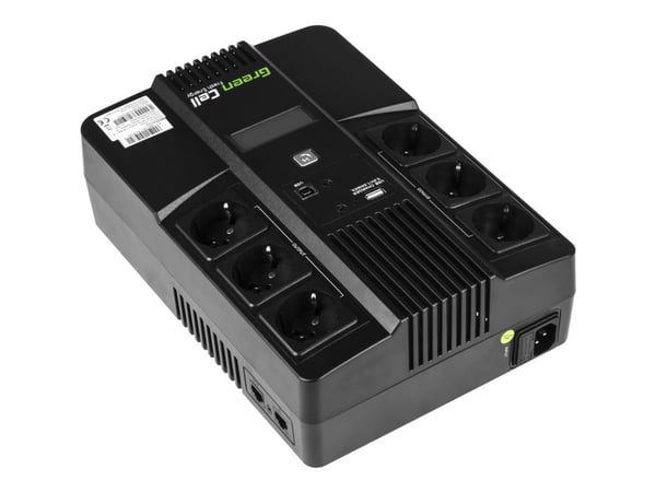 Green Cell AiO - UPS - AC 220/230/240 V - 360 watt - 600 VA - 7 Ah - USB - utgangskontakter: 6