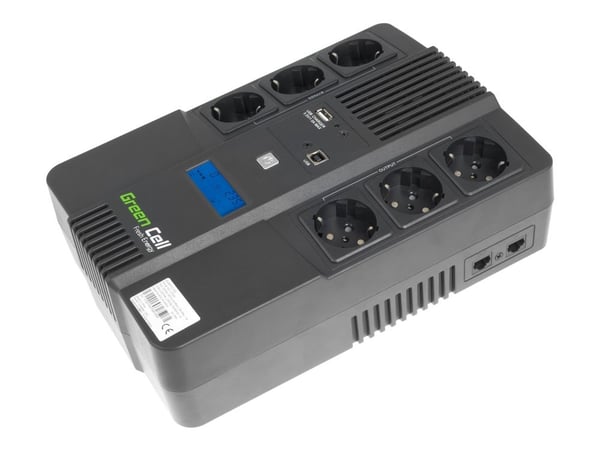 Green Cell AiO - UPS - AC 220/230/240 V - 360 watt - 600 VA - 7 Ah - USB - utgangskontakter: 6