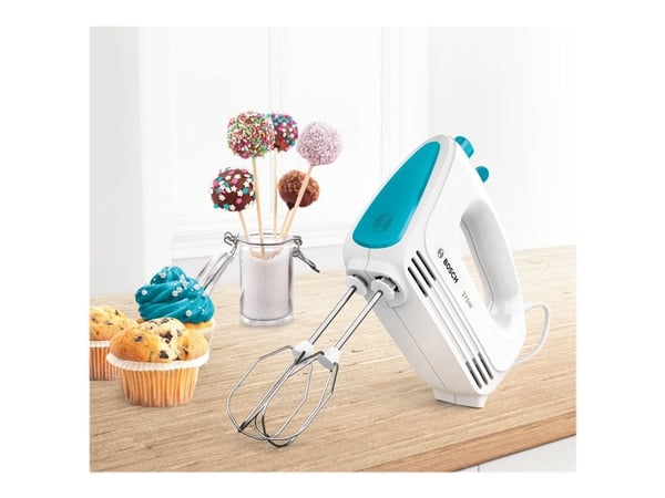 Bosch CleverMixx MFQ2210D - Håndmikser - 375 W - hvit / dynamisk blå