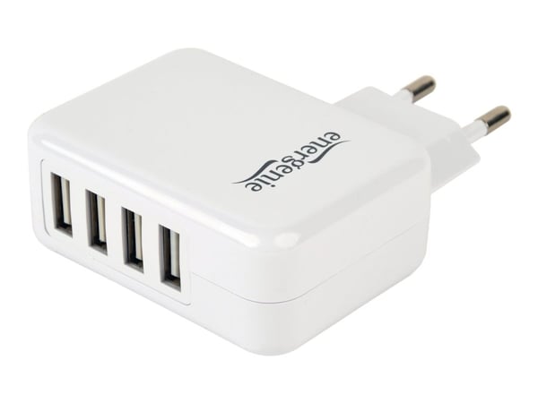 EnerGenie - Strømadapter - 15 watt - 3.1 A - 4 utgangskontakter (4 x USB) - hvit