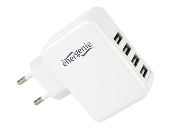 EnerGenie - Strømadapter - 15 watt - 3.1 A - 4 utgangskontakter (4 x USB) - hvit