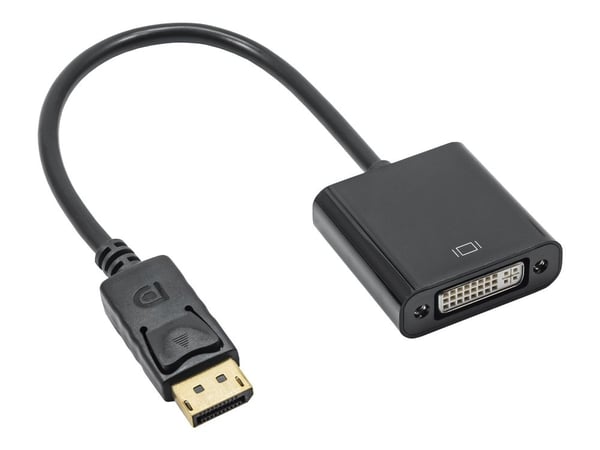 Akyga AK-AD-58 - Video adapter - dobbeltlenke - DVI-I (hunn) til DisplayPort (hann) - 20 cm - 4K-støtte, 1080p-støtte - svart