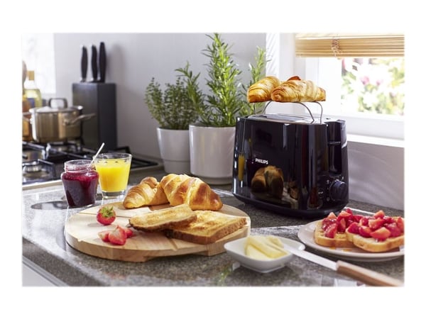 Philips Daily Collection HD2582 - Brødrister - 2 skive - 2 Spor - svart