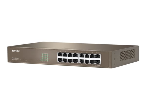 Tenda TEG1016D - Switch - ikke-styrt - 16 x 10/100/1000 - rackmonterbar Tenda TEG1016D - Switch - ikke-styrt - 16 x 10/100/1000 - rackmonterbar