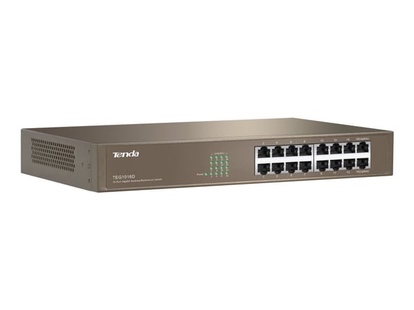 Tenda TEG1016D - Switch - ikke-styrt - 16 x 10/100/1000 - rackmonterbar
