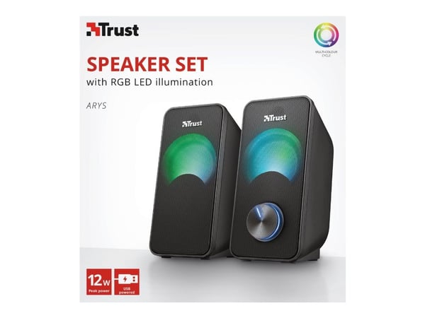 Trust Arys RGB Compact - kaiuttimet - PC:lle - 6 Watt (Yhteensä)