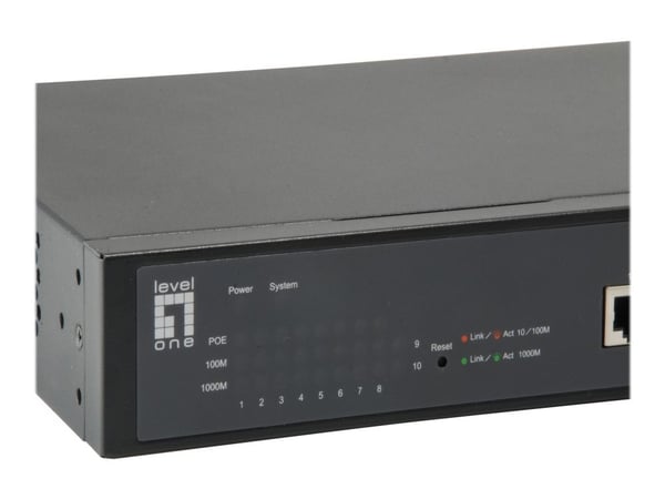 LevelOne GEP-1051 - Switch - smart - 8 x 10/100/1000 (PoE+) + 2 x Gigabit SFP - stasjonær, rackmonterbar - PoE+ (70 W)