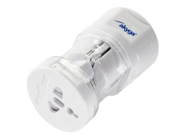 Akyga AK-AD-61 - Strømkontaktadaptersett - 110-240 V - 10 A - hvit