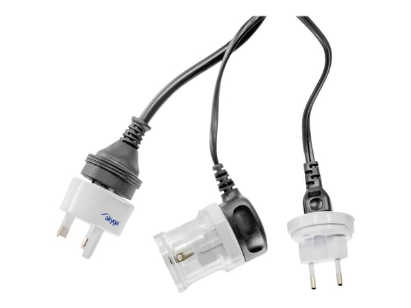 Akyga AK-AD-61 - Strømkontaktadaptersett - 110-240 V - 10 A - hvit