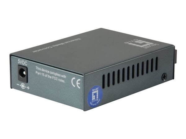 LevelOne FVT-1105 - Fibermedieomformer - 100Mb LAN - 10Base-T, 100Base-FX, 100Base-TX - RJ-45 / SC-enkeltmodus - opp til 80 km - 1310 nm