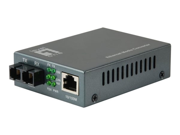 LevelOne FVT-1105 - Fibermedieomformer - 100Mb LAN - 10Base-T, 100Base-FX, 100Base-TX - RJ-45 / SC-enkeltmodus - opp til 80 km - 1310 nm LevelOne FVT-1105 - Fibermedieomformer - 100Mb LAN - 10Base-T, 100Base-FX, 100Base-TX - RJ-45 / SC-enkeltmodus - opp til 80 km - 1310 nm