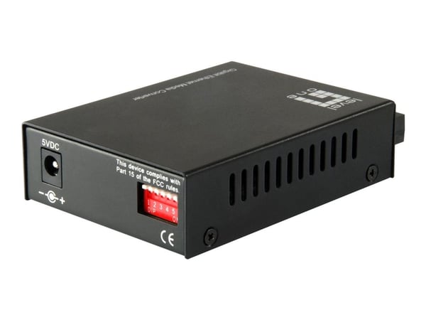 LevelOne GVT-2002 - Fibermedieomformer - GigE - 10Base-T, 1000Base-SX, 100Base-TX, 1000Base-T - RJ-45 / SC flermodus - opp til 20 km - 1310 nm