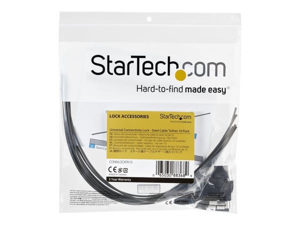 Startech 10-Pack Security Cable Tethers for Adapters & Dongles, Universal Cable Adapter Tether, Tether Cables, Adjustable Length Anti-Theft Cable T...