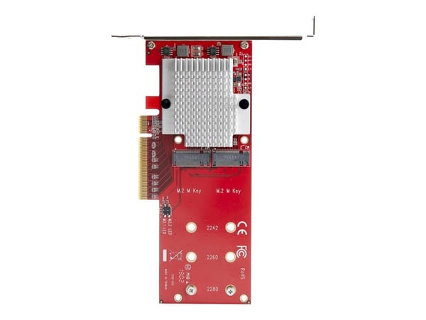 StarTech.com x8 Dual M.2 PCIe NVMe SSD Adapter - PCIe 3.0 - Gränssnittsadapter - M.2 - Expansion Slot to M.2 - M.2 Card - låg profil - PCIe 3.0 x8 ...