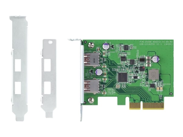 QNAP QXP-10G2U3A - USB-sovitin - PCIe 2.0 x2 lavprofil - USB 3.2 Gen 2 x 2 - QNAP TS-1232, 1253, 1277, 253, 453, 473, 677, 853, 877, 977, TVS-2472,...