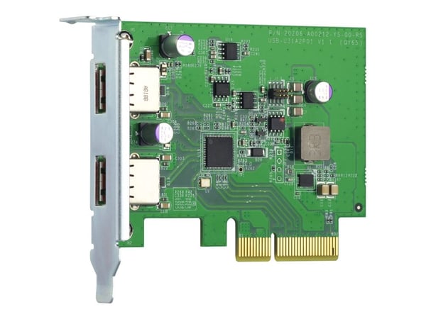 QNAP QXP-10G2U3A - USB-sovitin - PCIe 2.0 x2 lavprofil - USB 3.2 Gen 2 x 2 - QNAP TS-1232, 1253, 1277, 253, 453, 473, 677, 853, 877, 977, TVS-2472,...