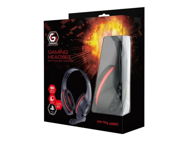 Gembird GHS-05-R - Headset - fullstorlek - kabelansluten - 3,5 mm kontakt - svart-röd