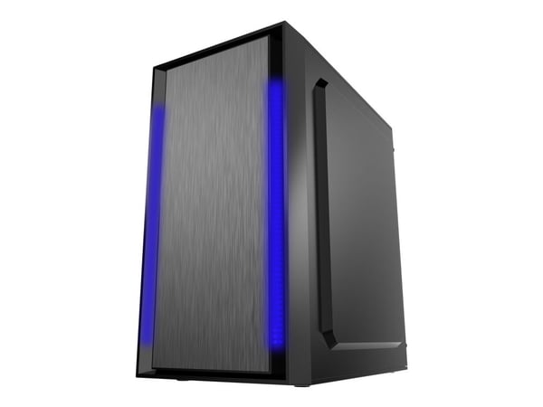 Gembird FORNAX-960B - Tower - micro ATX - sidepanel med vindu - ingen strømforsyning (ATX / PS/2) - svart - USB/lyd