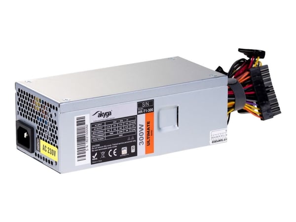 Akyga Ultimate Series AK-T1-300 - Nätaggregat (intern) - TFX12V - 80 PLUS - AC 230 V - 300 Watt - aktive PFC - grå