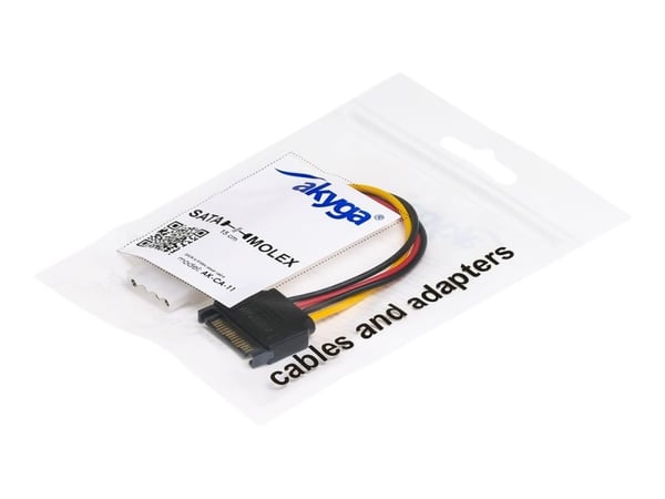 Akyga AK-CA-11 - Strømadapter - 4-pin intern strøm (hunn) til SATA-strøm (hann) - 15 cm