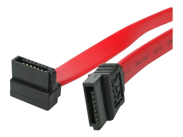 Akyga - SATA-kabel - SATA (hunn) rett til SATA (hunn) vinklet - 50 cm - rød
