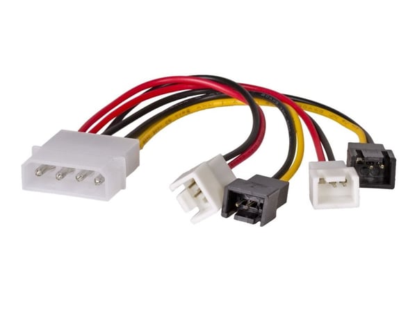 Akyga - Strømadapter - 4-pin intern strøm (hann) til 3-pins intern 5 V-strømforsyning, 3-pins intern 12 V-strømforsyning (hann) - 15 cm