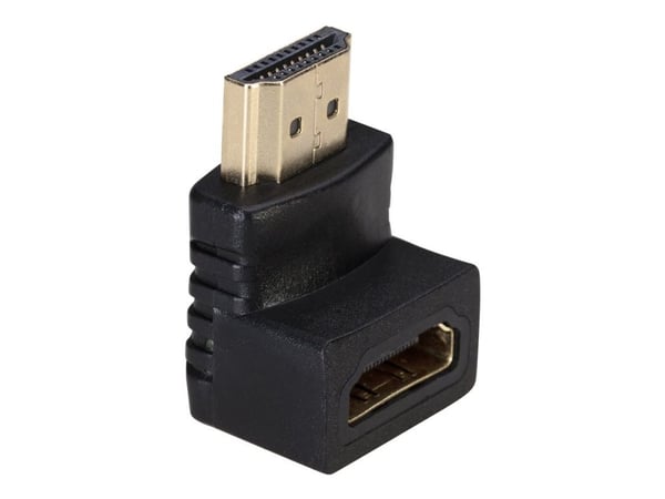 Akyga - HDMI-adapter med Ethernet - HDMI hann til HDMI hunn vinklet - 3 m - svart - vinklet