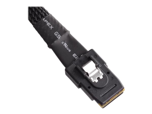 SilverStone CPS03 - SATA/SAS-kabel - med sidebånd - 4-spors - Mini SAS (SFF-8087) (hann) til SATA, sidebånd (hunn) - 50 cm - svart